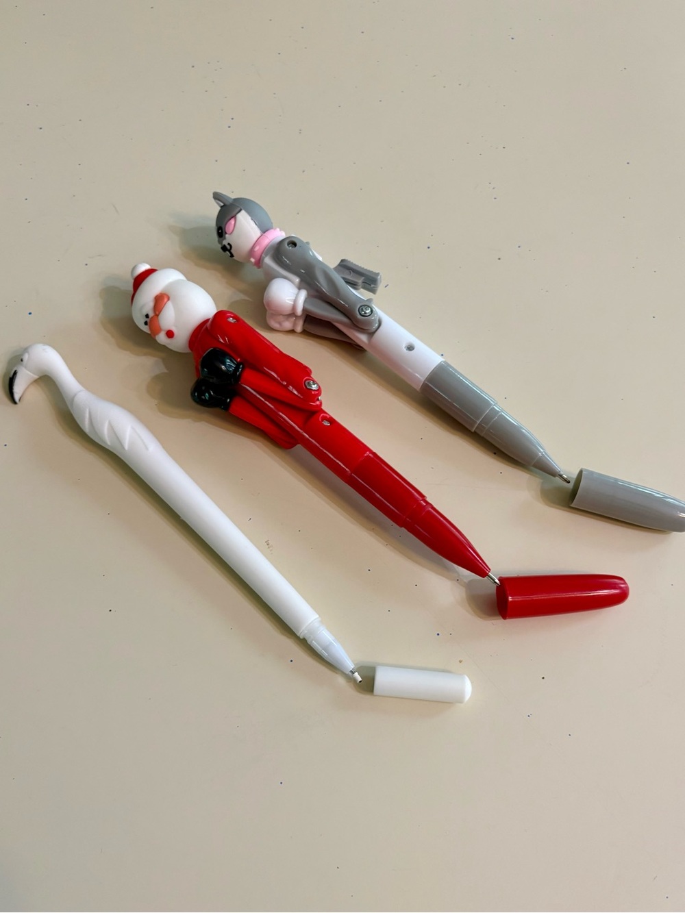 Pen Set of 3- New, Cat and Noel moves the arms - Picture 3 of 7